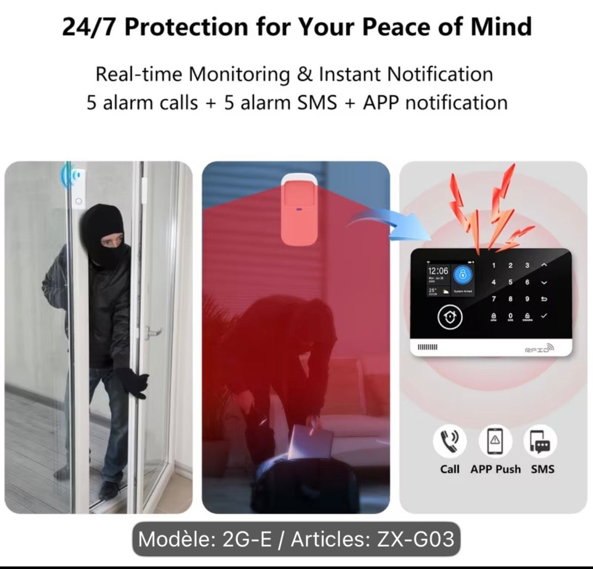 Système d’alarme, intelligent, + caméra