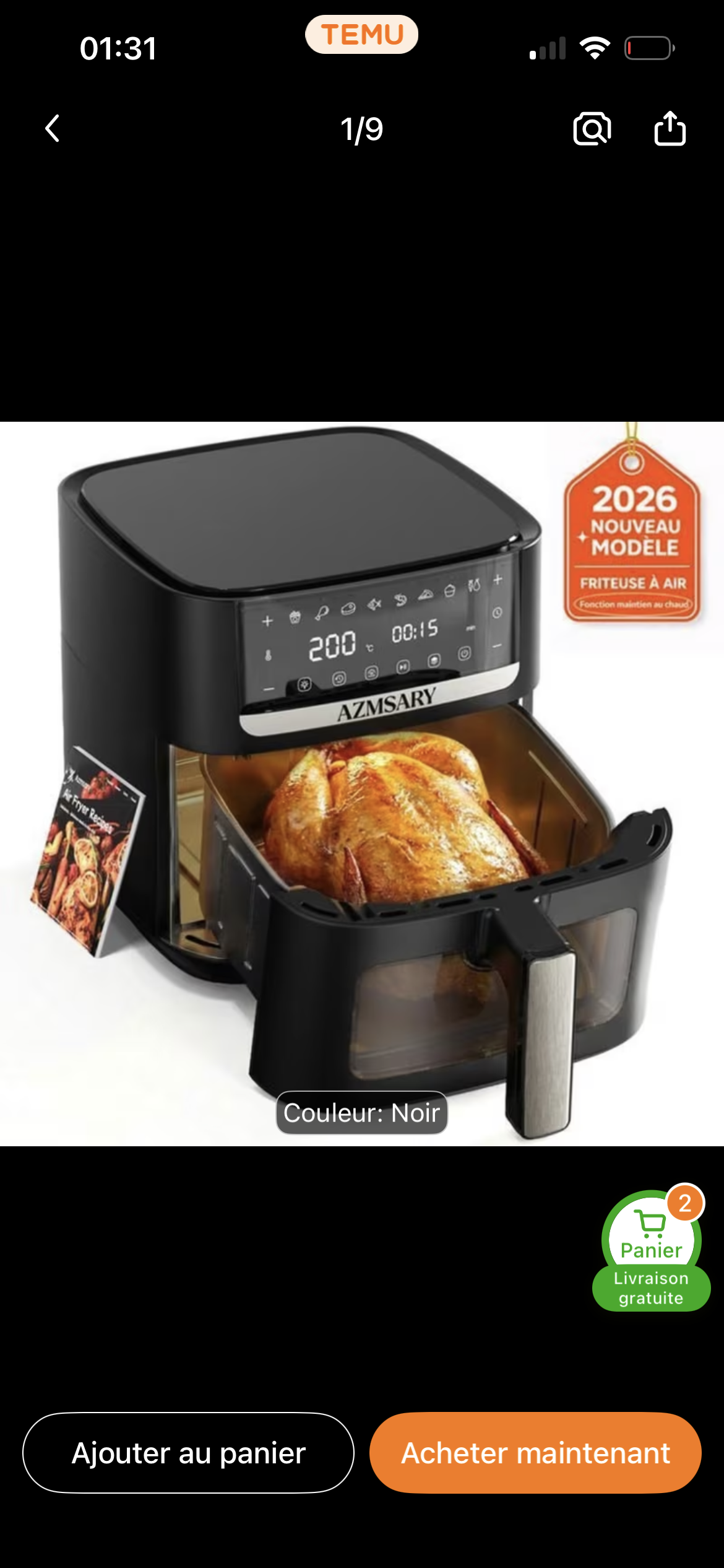 Friteuse a air 9-en-1