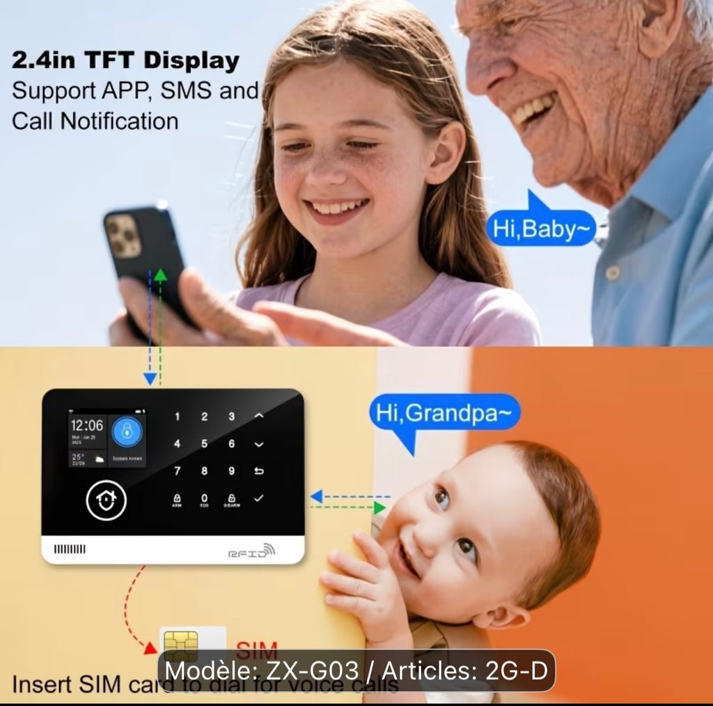 Système d’alarme intelligent Wi-Fi + GSM