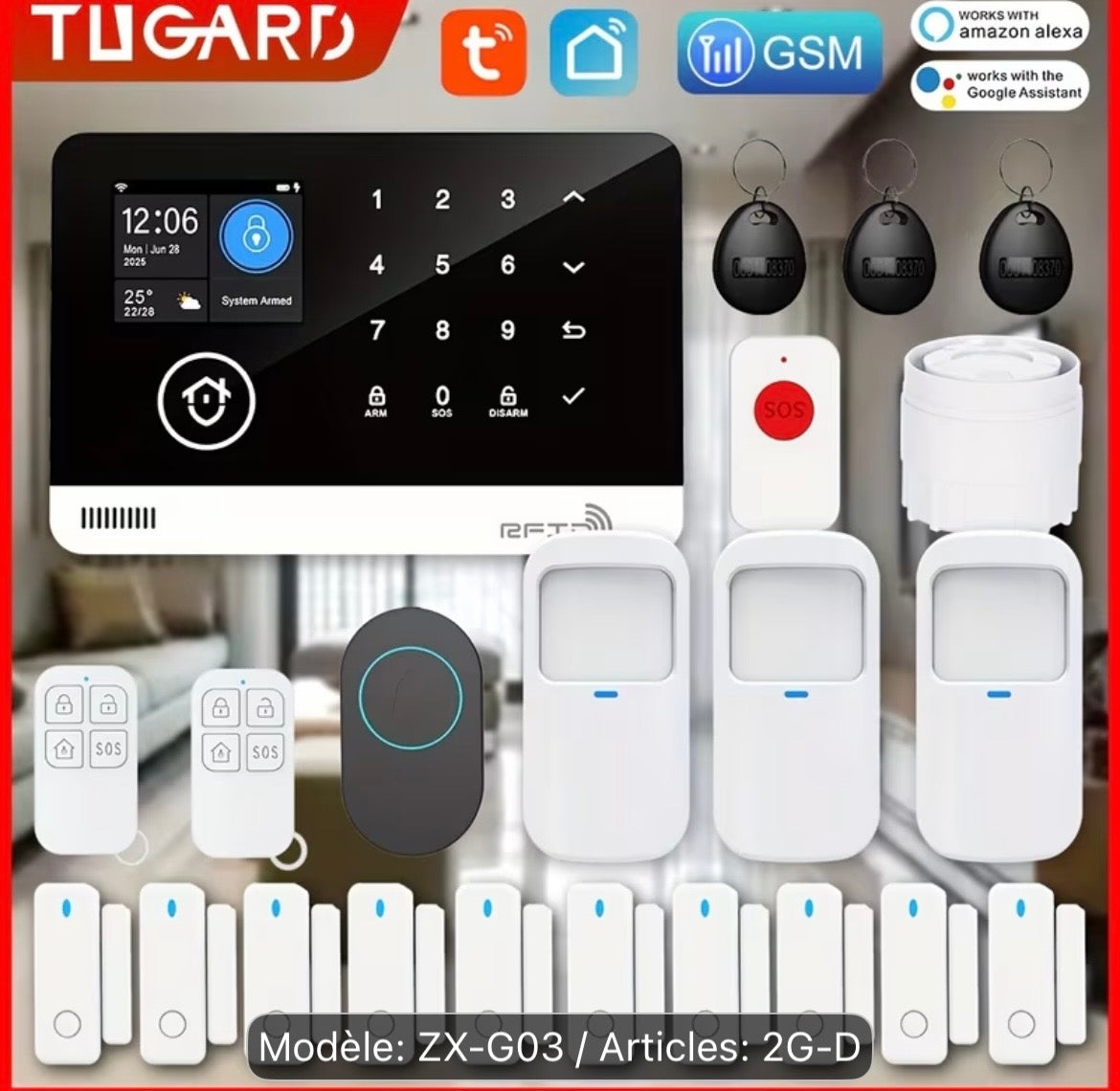 Système d’alarme intelligent Wi-Fi + GSM